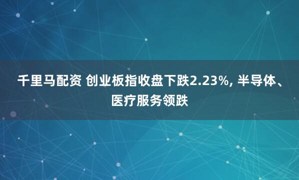 千里马配资 创业板指收盘下跌2.23%, 半导体、医疗服务领跌