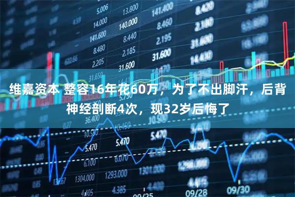 维嘉资本 整容16年花60万，为了不出脚汗，后背神经剖断4次，现32岁后悔了
